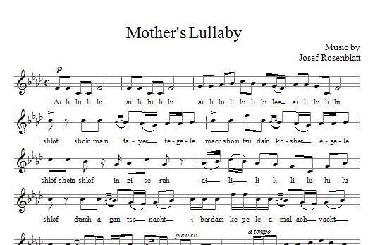 Product gallery: Page 1 of 1 Mother's Lullaby, Yossele Rosenblatt