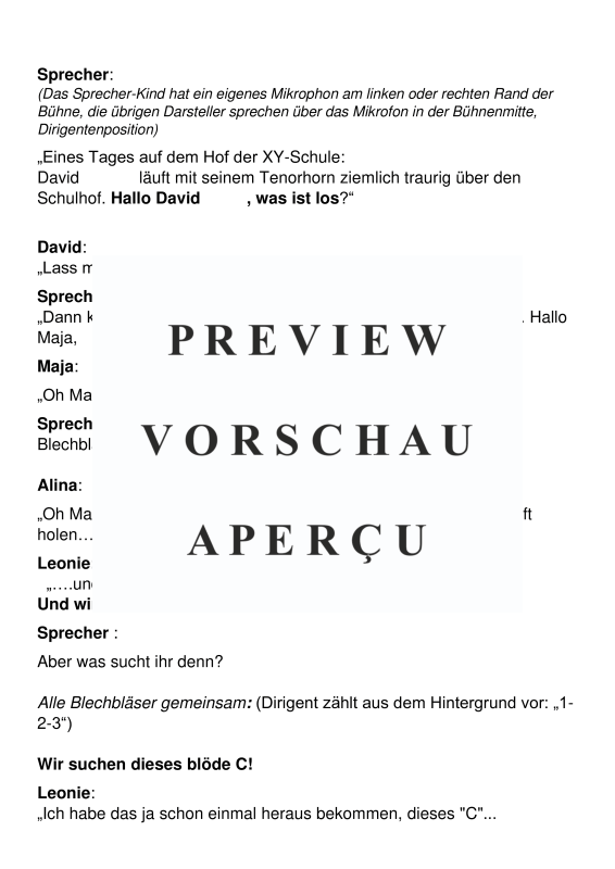 Product gallery: Page 3 of 5 C gesucht - Vorstellung der Bläserklasse, Bläserklasse 2025 des Musikvereins Obergrombach, Short Theatrical Piece To Introduce The Wind Band Class
