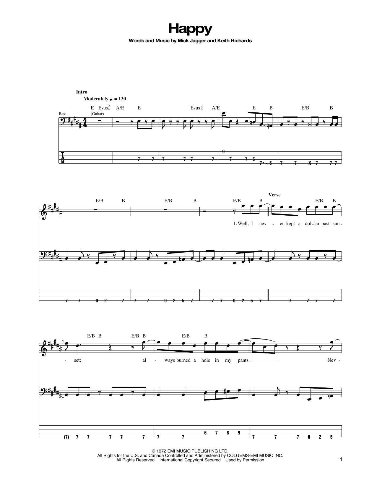 Produktgalerie: Seite 1 von 1 Happy, The Rolling Stones, E-Bass
