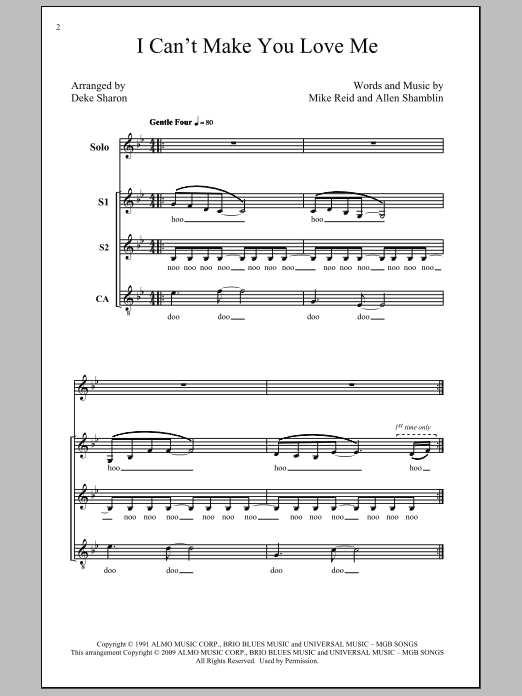 Produktgalerie: Seite 1 von 1 I Can't Make You Love Me (arr. Deke Sharon), Bonnie Raitt, Chor