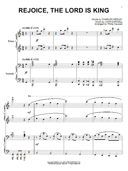 Product picture to: Rejoice, The Lord Is King (arr. Phillip Keveren)