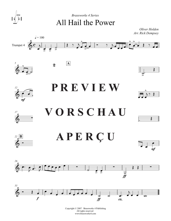 Product gallery: Page 8 of 12 All Hail the Power , , (Trumpet Ensemble)