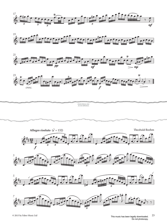 Product gallery: Page 1 of 1 Study No.67 'Allegro Risoluto' (from 'More Graded Studies For Flute Book Two'), Theobald Boehm