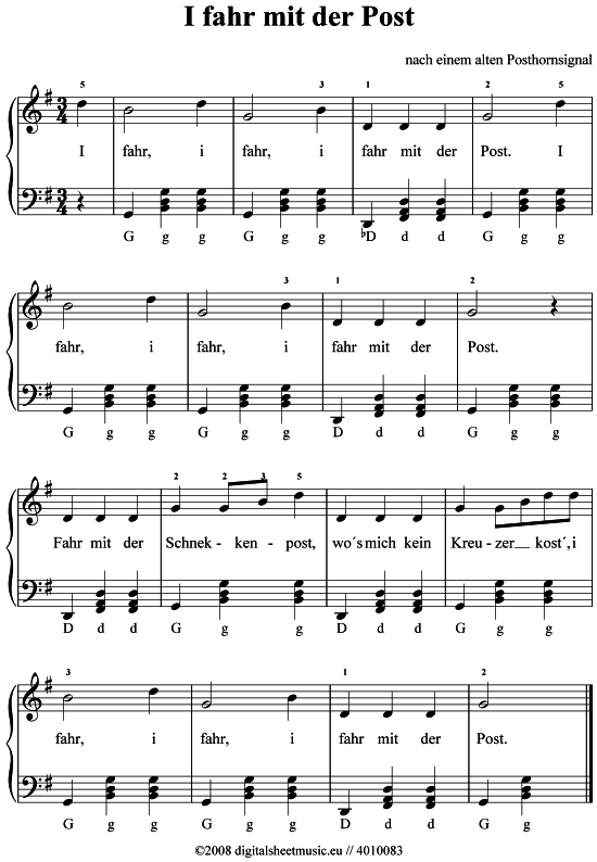 Product picture to: I fahr mit der Post Kinderlied