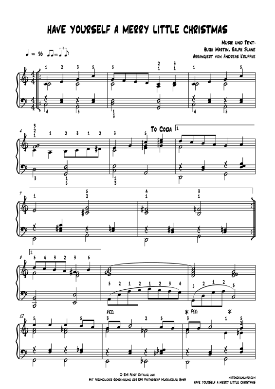 Product gallery: Page 1 of 3 Have Yourself A Merry Little Christmas, Garland, Judy, Piano solo