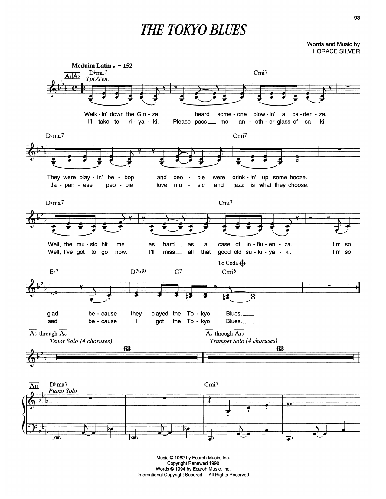 Produktbild zu:  The Tokyo Blues - Horace Silver