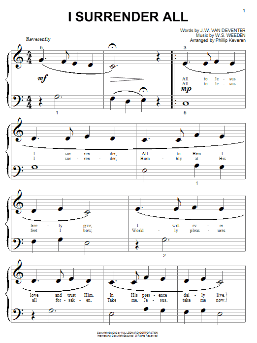 Produktbild zu: I Surrender All (arr. Phillip Keveren)