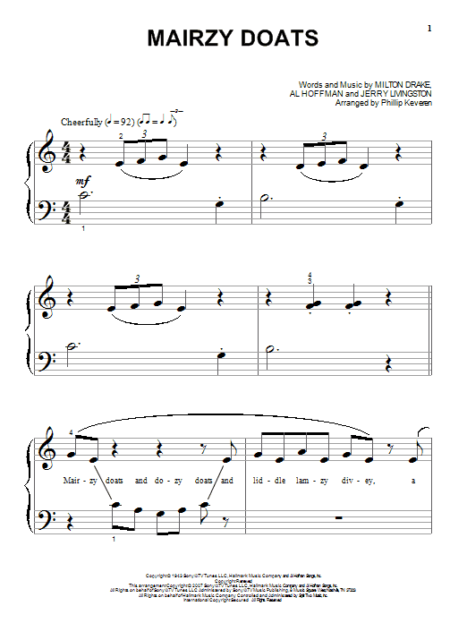 Produktgalerie: Seite 1 von 1 Mairzy Doats (arr. Phillip Keveren), Al Hoffman, Klavier