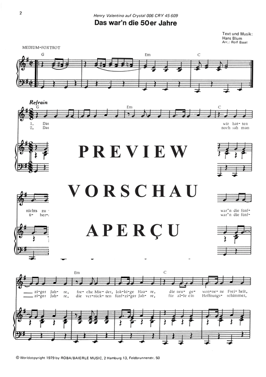 Produktgalerie: Seite 4 von 4 Das warn die 50er Jahre , , Klavier und Gesang