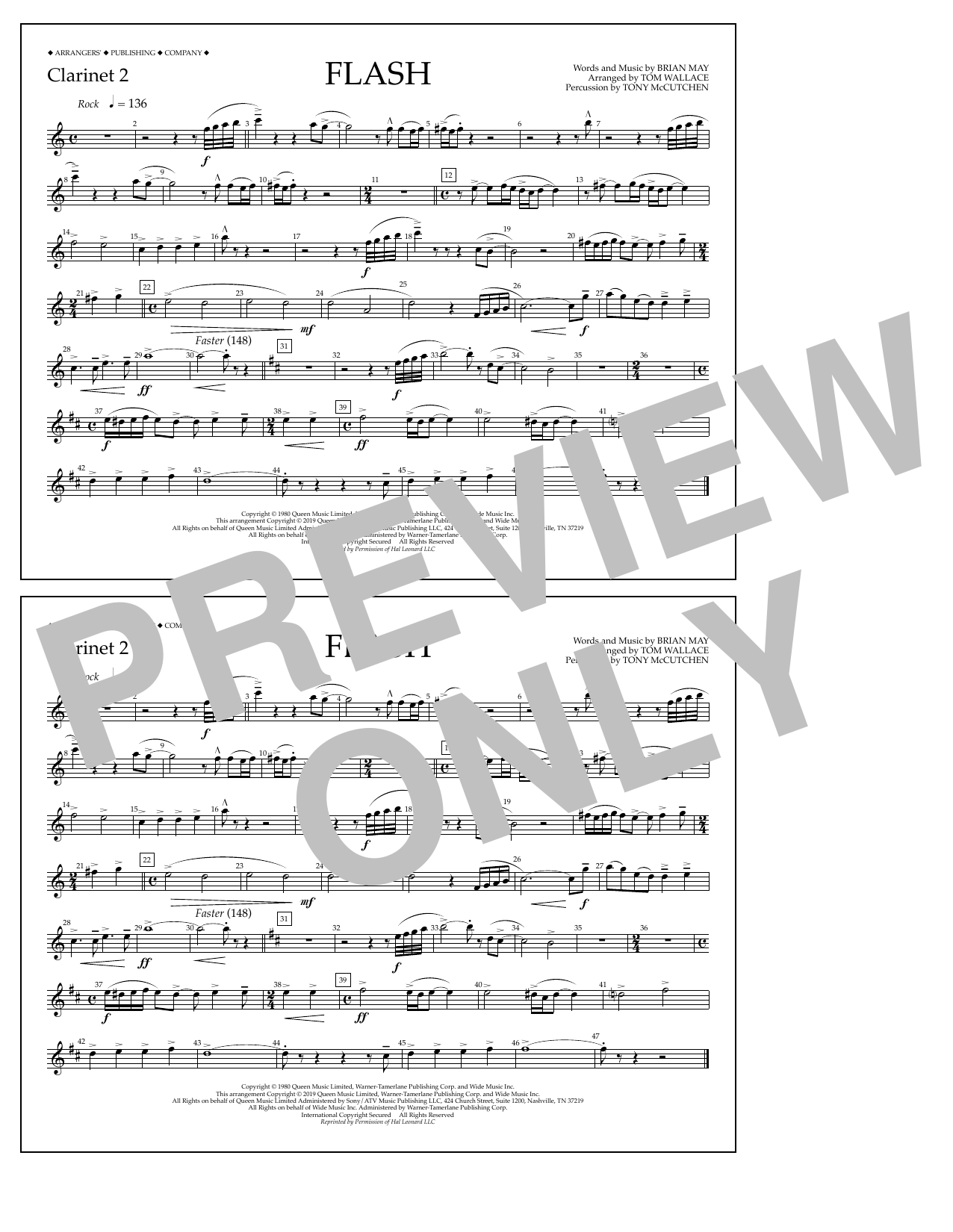 Product picture to: Flash (arr. Tom Wallace) - Clarinet 2