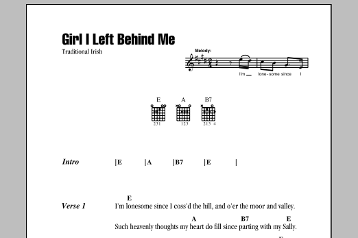 Product picture to: Girl I Left Behind Me