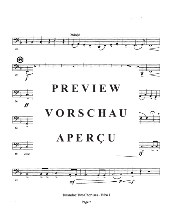 Product gallery: Page 17 of 19 Turandot: Two Choruses , , (Tuba Quartett EETT)
