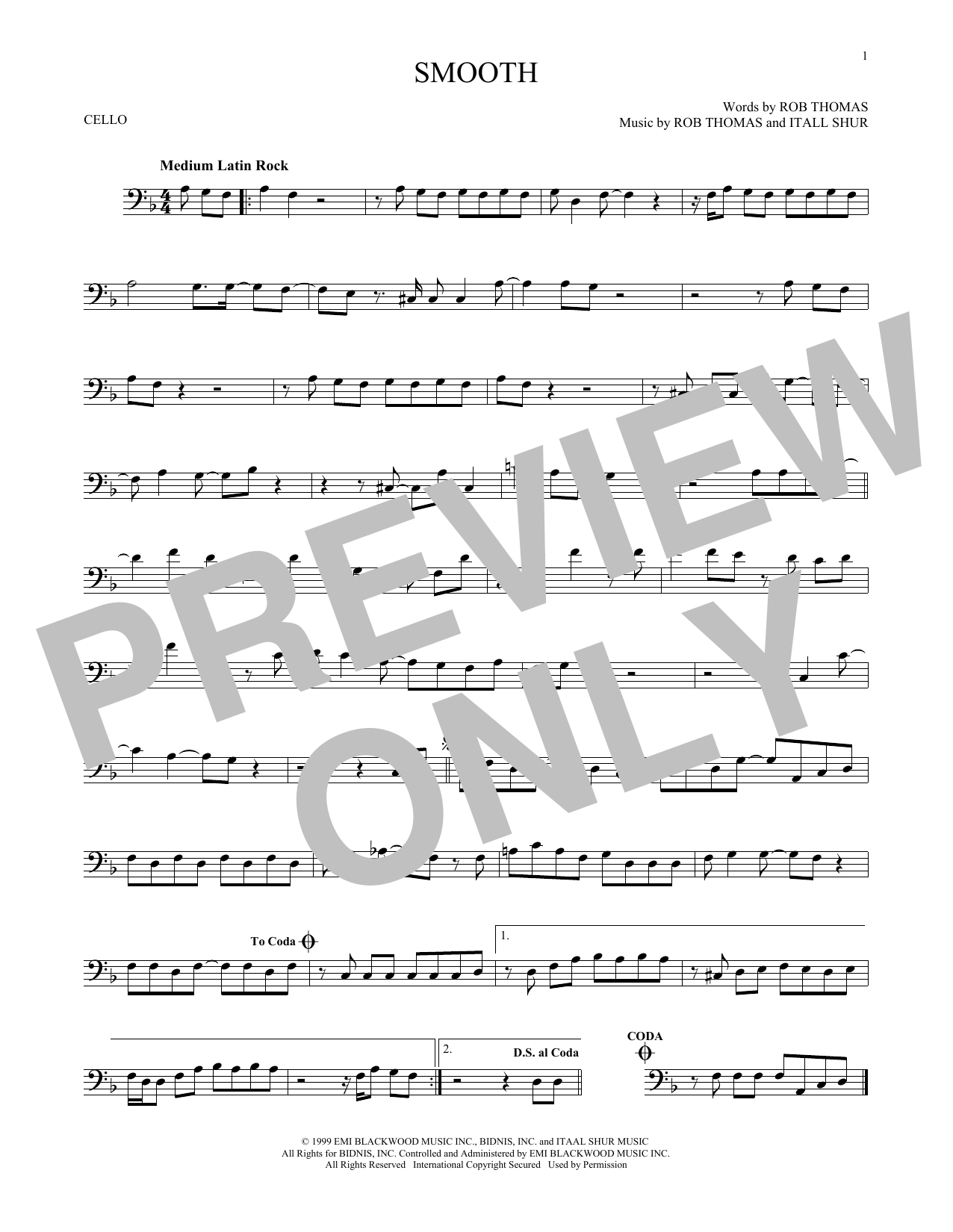 Produktgalerie: Seite 1 von 1 Smooth, Santana featuring Rob Thomas, Violoncello