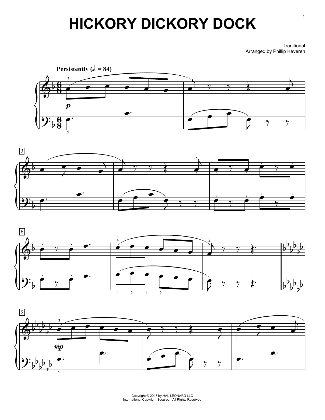 Produktbild zu: Hickory Dickory Dock [Classical version] (arr. Phillip Keveren)