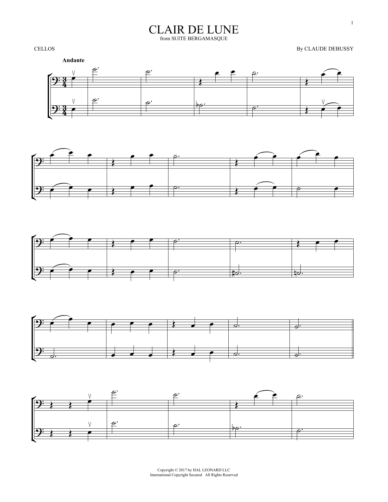 Produktgalerie: Seite 1 von 1 Clair De Lune, Claude Debussy, Violoncello