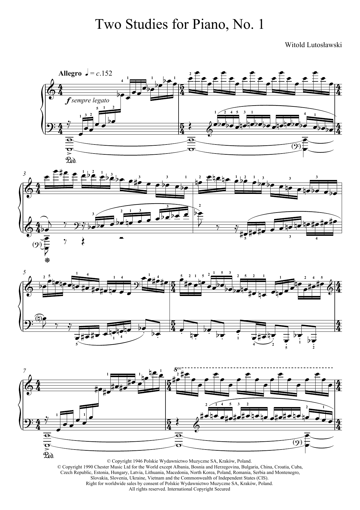 Product picture to: Two Studies For Piano, 1. Allegro