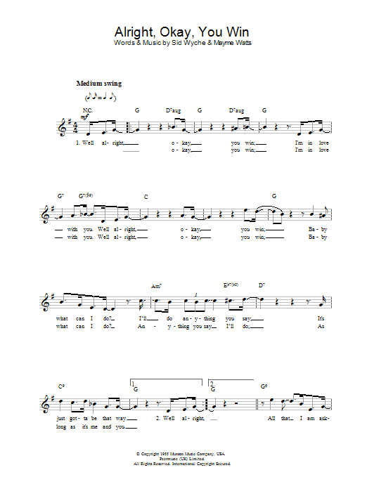 Produktgalerie: Seite 1 von 1 Alright, Okay, You Win, Elvis Presley, Melodieinstrument