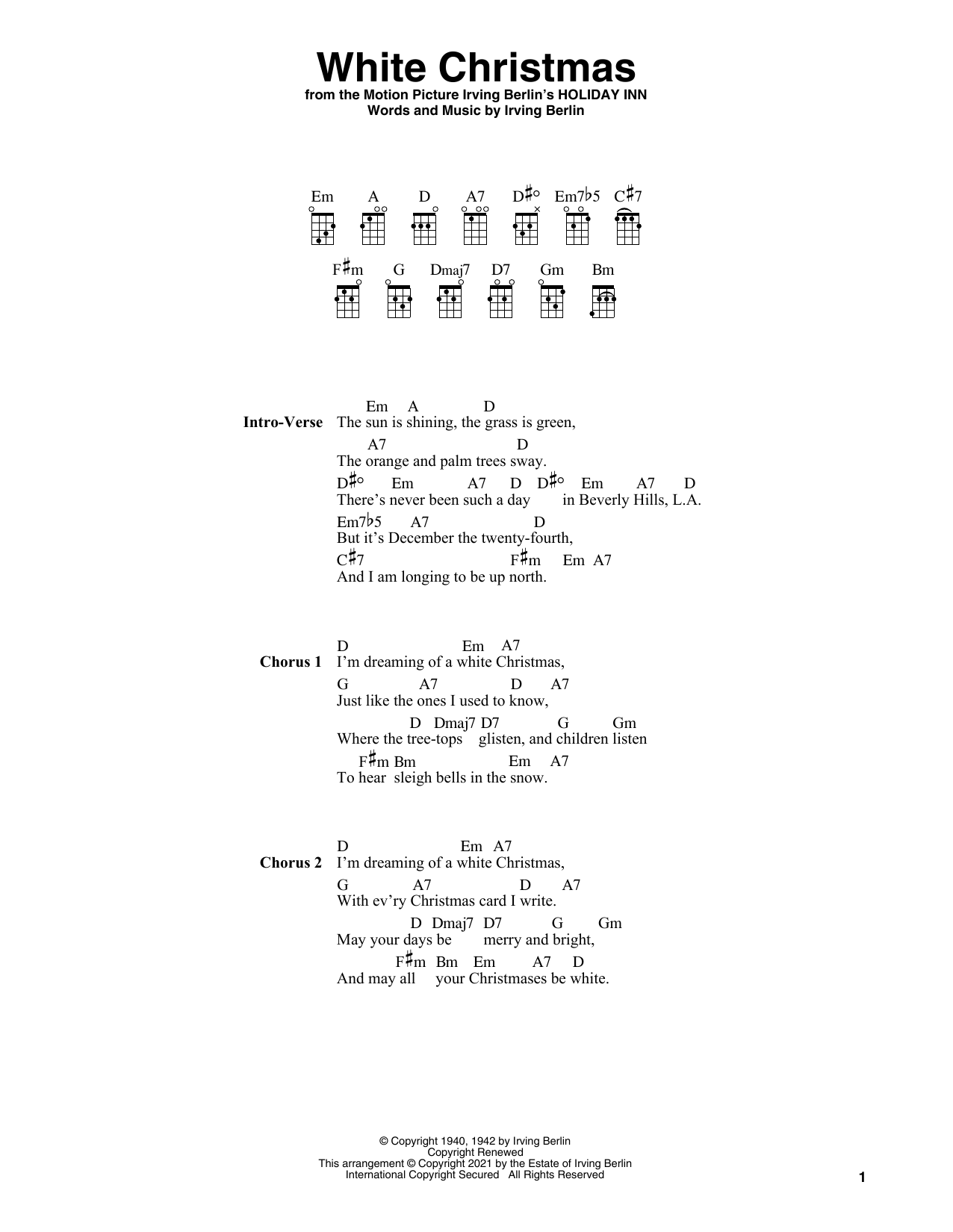 Product gallery: Page 1 of 1 White Christmas (arr. Fred Sokolow), Irving Berlin