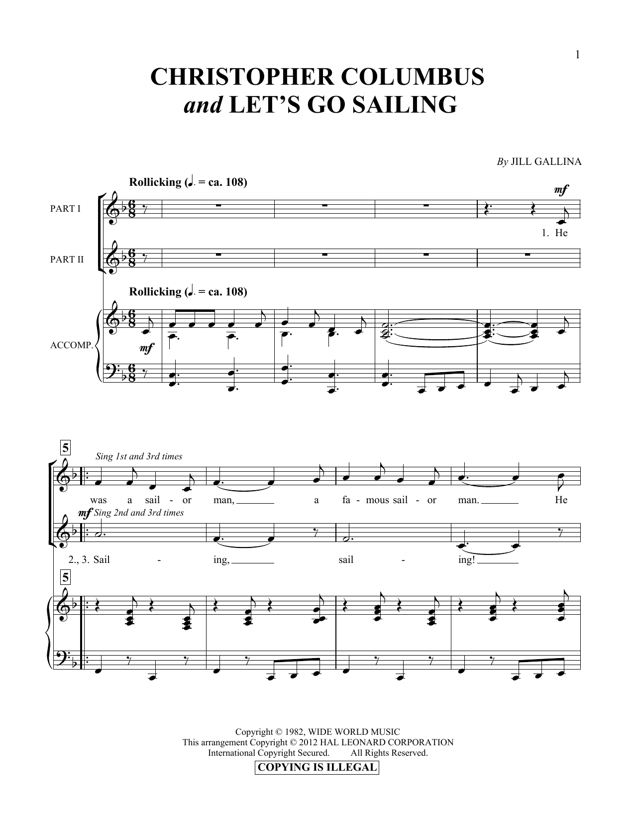 Product gallery: Page 1 of 1 Christopher Columbus & Let's Go Sailing, Jill Gallina