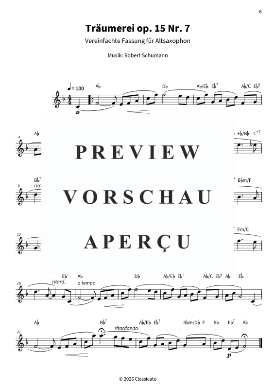 Produktgalerie: Seite 8 von 11 Sanfte Klänge auf dem Altsaxophon - Träumereien & zarte Klassik - Vereinfachte Fassungen, , Alt Saxophon Solo und Akkorde