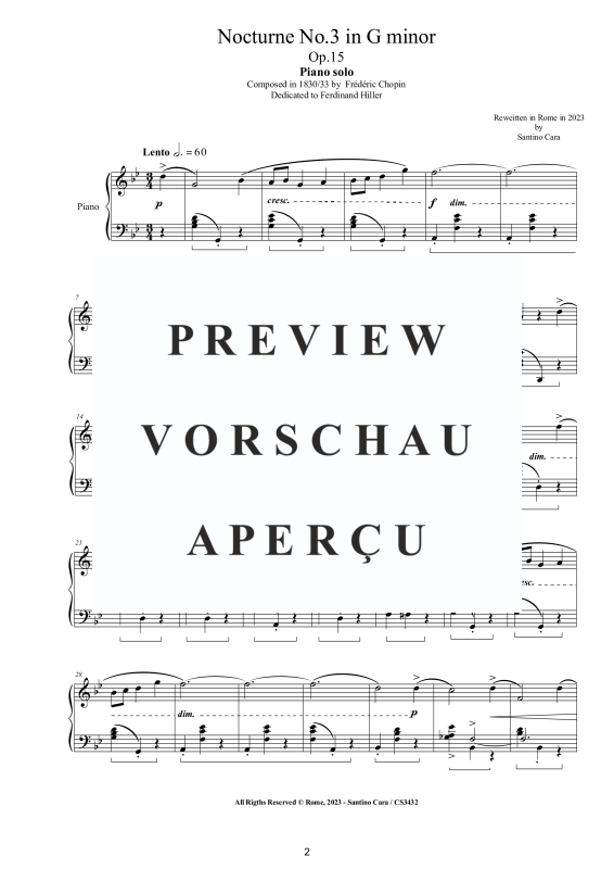 Produktgalerie: Seite 3 von 7 Nocturne Nr. 3 G-Moll op. 15, , Klavier Solo