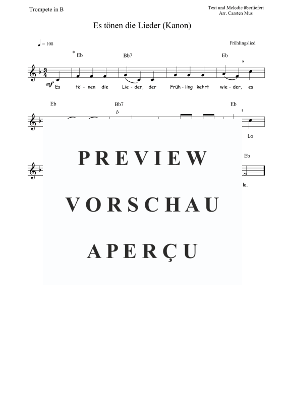 Produktbild zu: Es tönen die Lieder (Kanon)Traditional