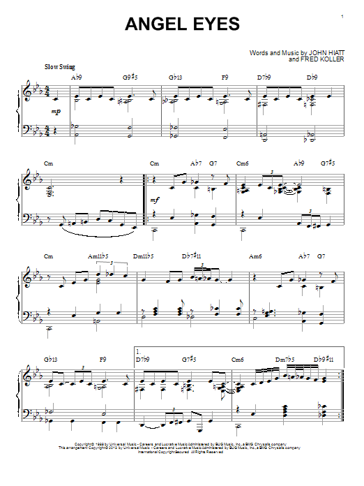 Product picture to: Angel Eyes [Jazz version] (arr. Brent Edstrom)