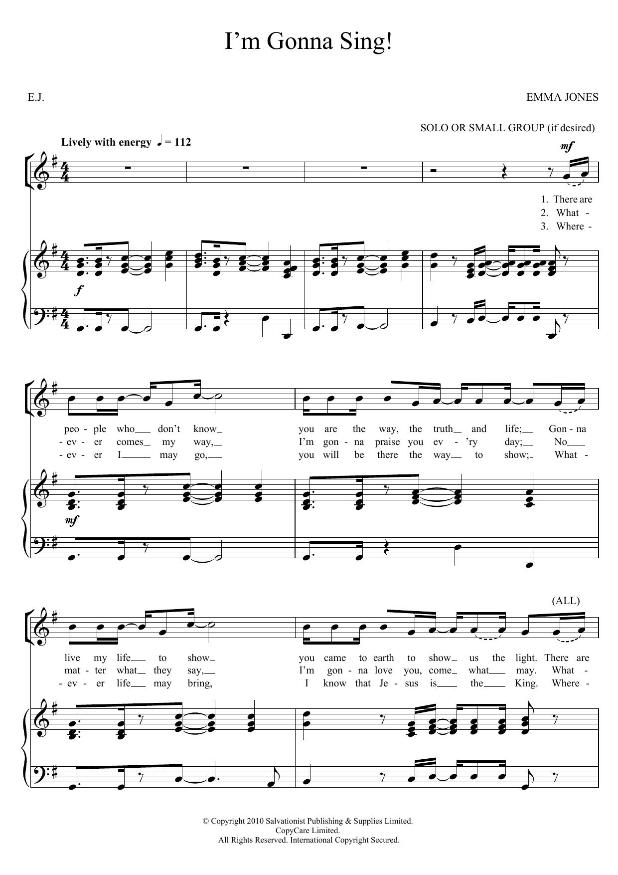 Produktgalerie: Seite 1 von 1 I'm Gonna Sing, The Salvation Army, Chor