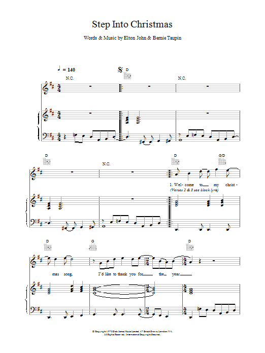 Produktgalerie: Seite 1 von 1 Step Into Christmas, Elton John, Gesang, Gitarre, Klavier