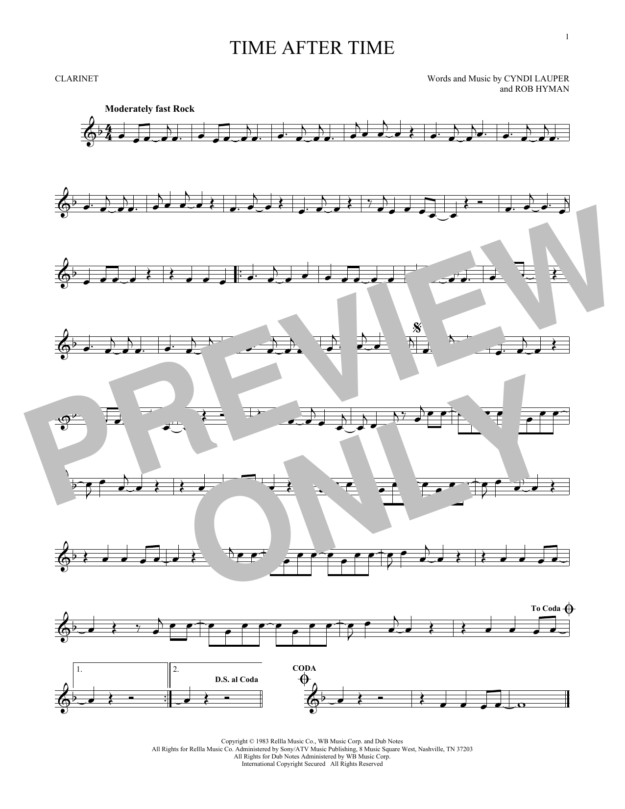 Product gallery: Page 1 of 1 Time After Time, Cyndi Lauper