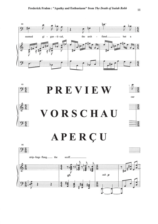 Product gallery: Page 12 of 13 Apathy et Enthusiasm from The Death of Isaiah Robb , , (baritone + piano)