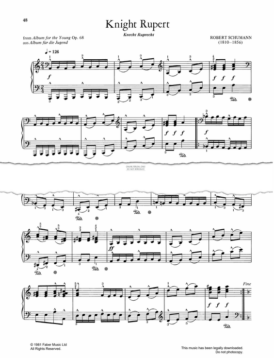 Produktgalerie: Seite 1 von 1 Knight Rupert (Knecht Ruprecht from 'Album for the Young', Op.68 No. 12), Robert Schumann, Klavier