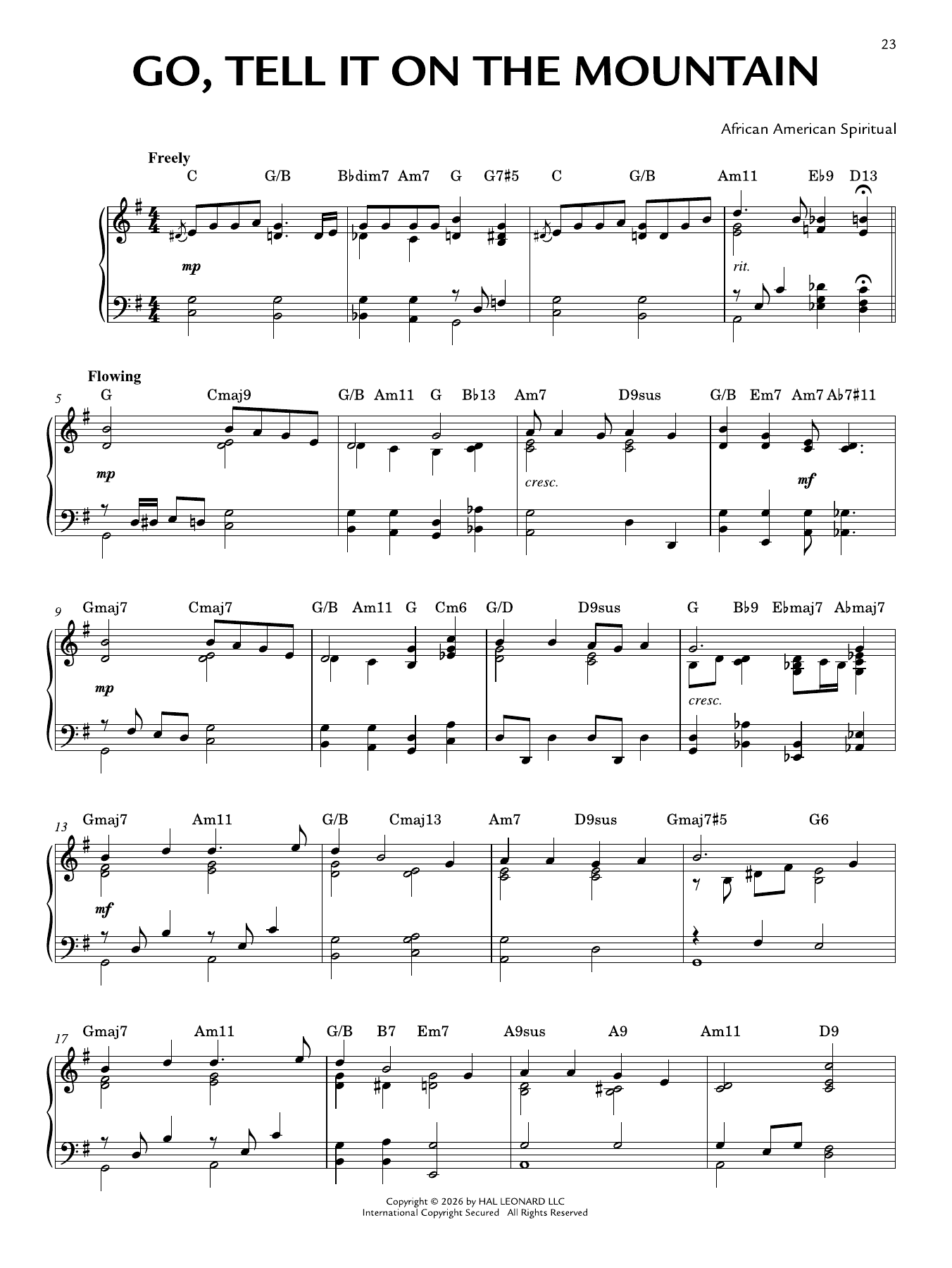 Produktgalerie: Seite 1 von 1 Go, Tell It On The Mountain [Jazz version] (arr. Brent Edstrom), African American Spiritual, Klavier