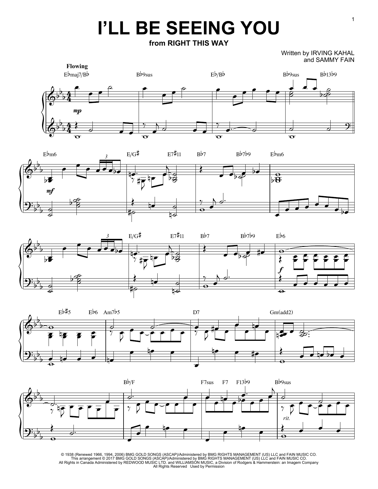 Product gallery: Page 1 of 1 I'll Be Seeing You [Jazz version], Sammy Fain