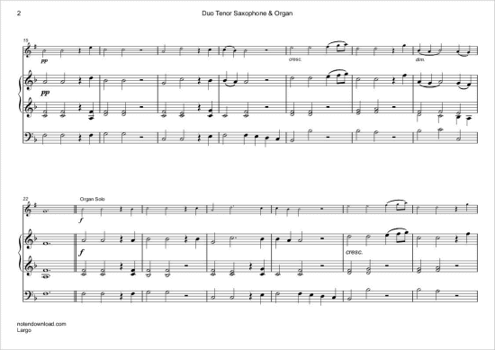 Product gallery: Page 3 of 5 Largo (Rinaldo: Arie der Almirena) , ,  (tenor/soprano saxophone + organ)