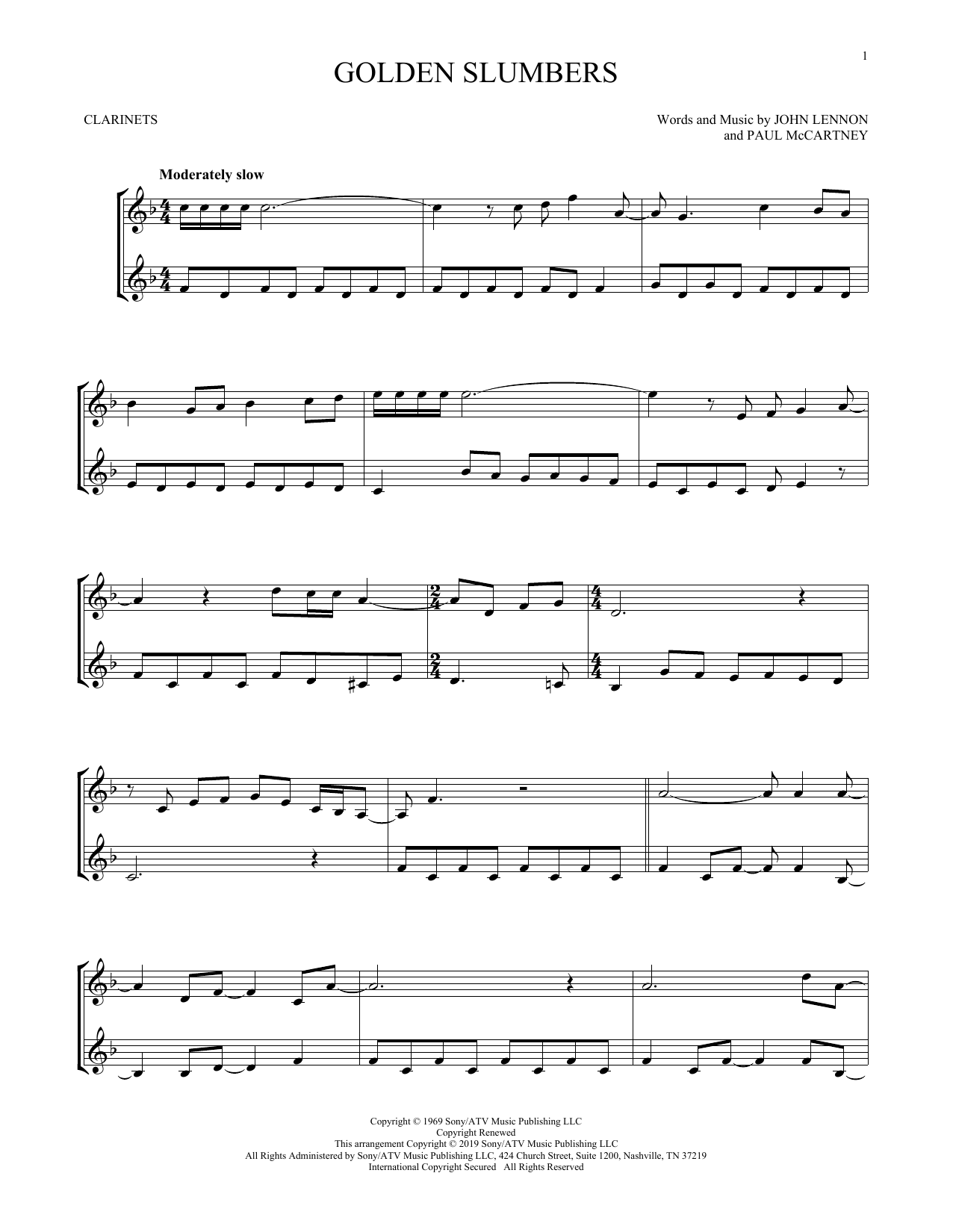 Product gallery: Page 1 of 1 Golden Slumbers, The Beatles
