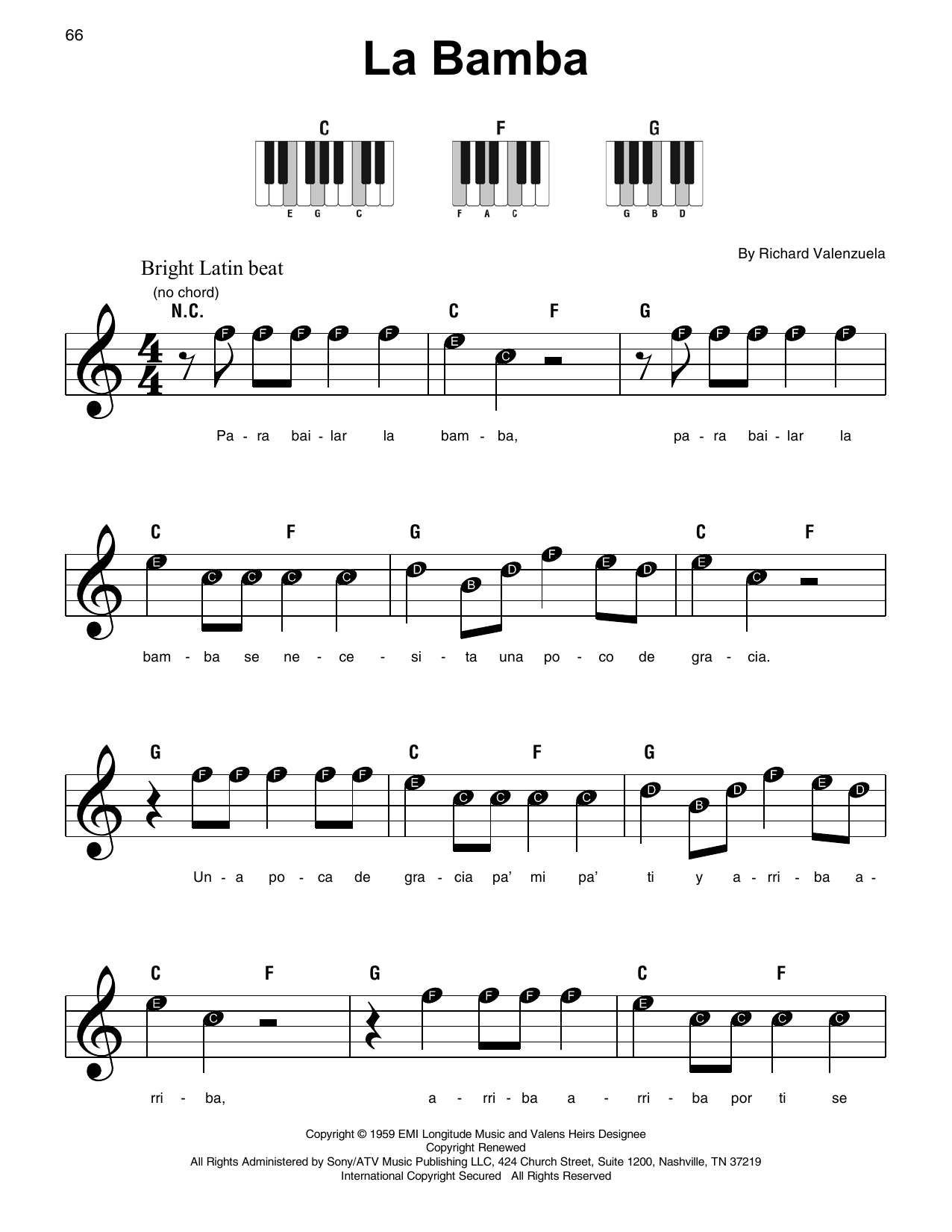 Produktgalerie: Seite 1 von 1 La Bamba, Ritchie Valens, Klavier