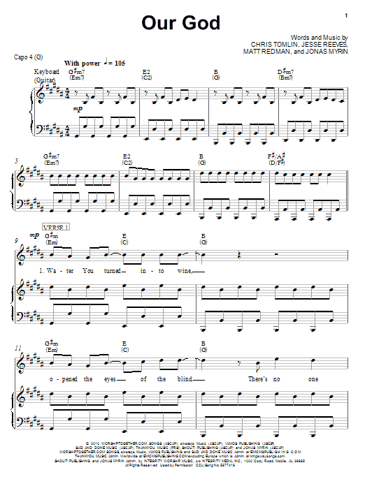 Produktgalerie: Seite 1 von 1 Our God, Chris Tomlin, Gesang, Gitarre, Klavier