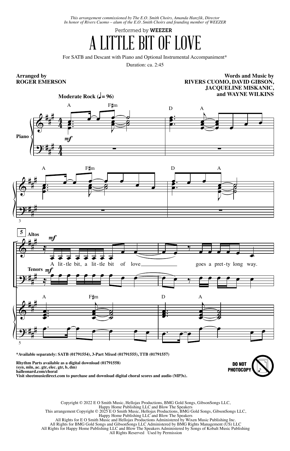 Product picture to: A Little Bit Of Love (arr. Roger Emerson)