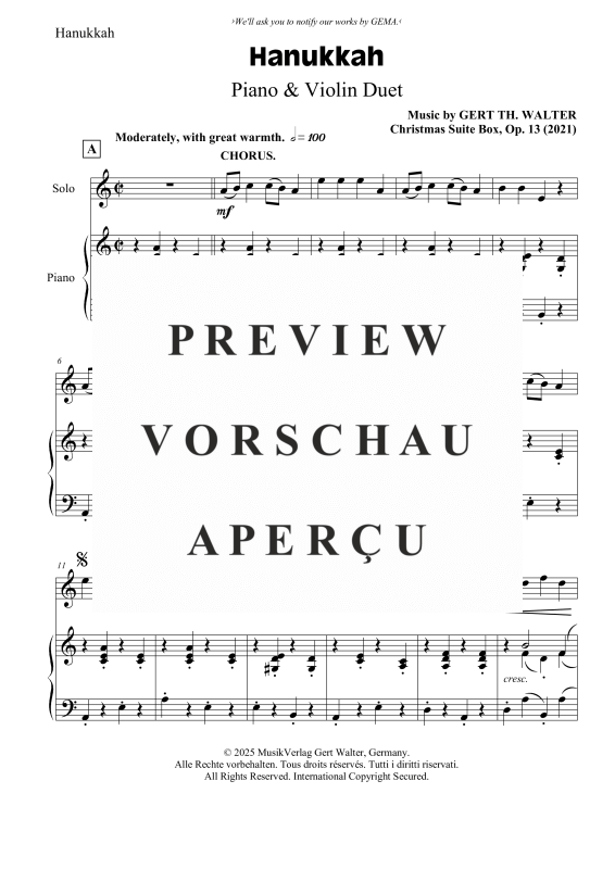 Produktgalerie: Seite 2 von 6 Hanukkah, , Violine und Klavier