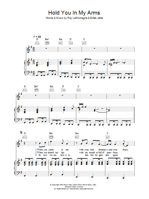 Produktgalerie: Seite 1 von 1 Hold You In My Arms, Ray LaMontagne, Gesang, Gitarre, Klavier
