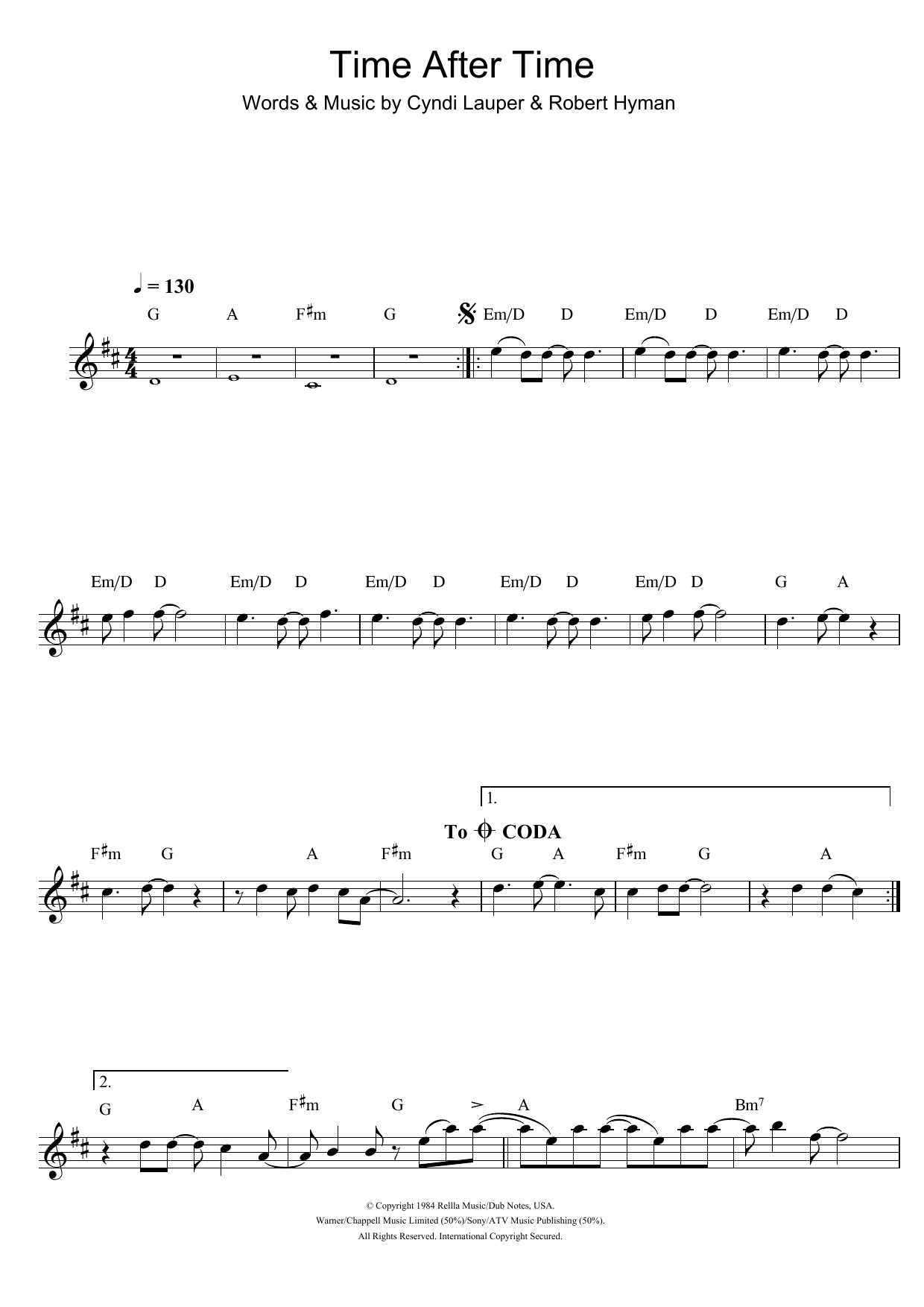 Product gallery: Page 1 of 1 Time After Time, Cyndi Lauper