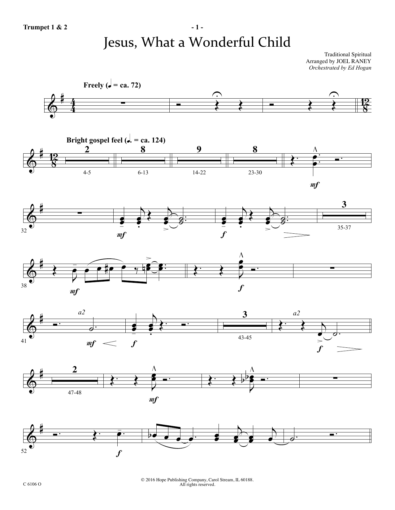 Product picture to: Jesus, What a Wonderful Child - Bb Trumpet 1 & 2