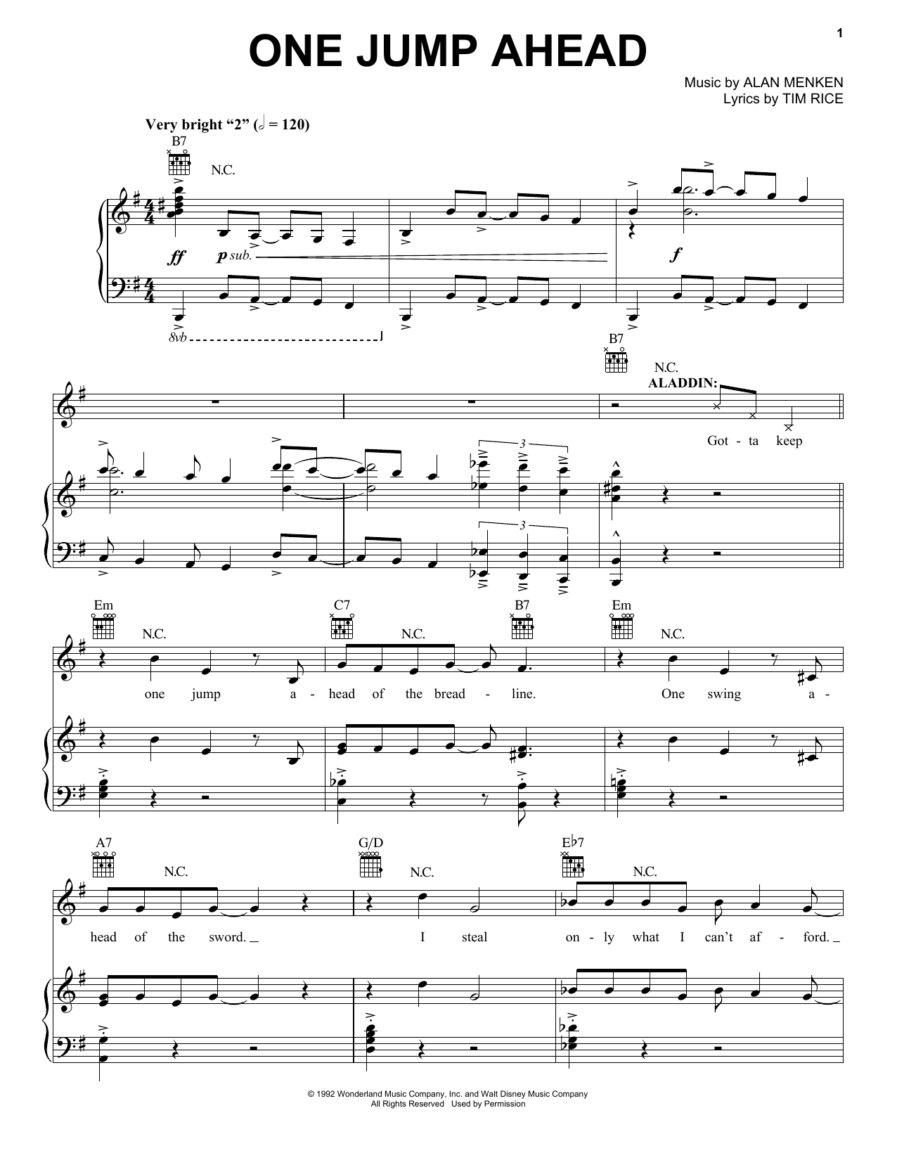 Produktbild zu: One Jump Ahead (from Aladdin: The Broadway Musical)