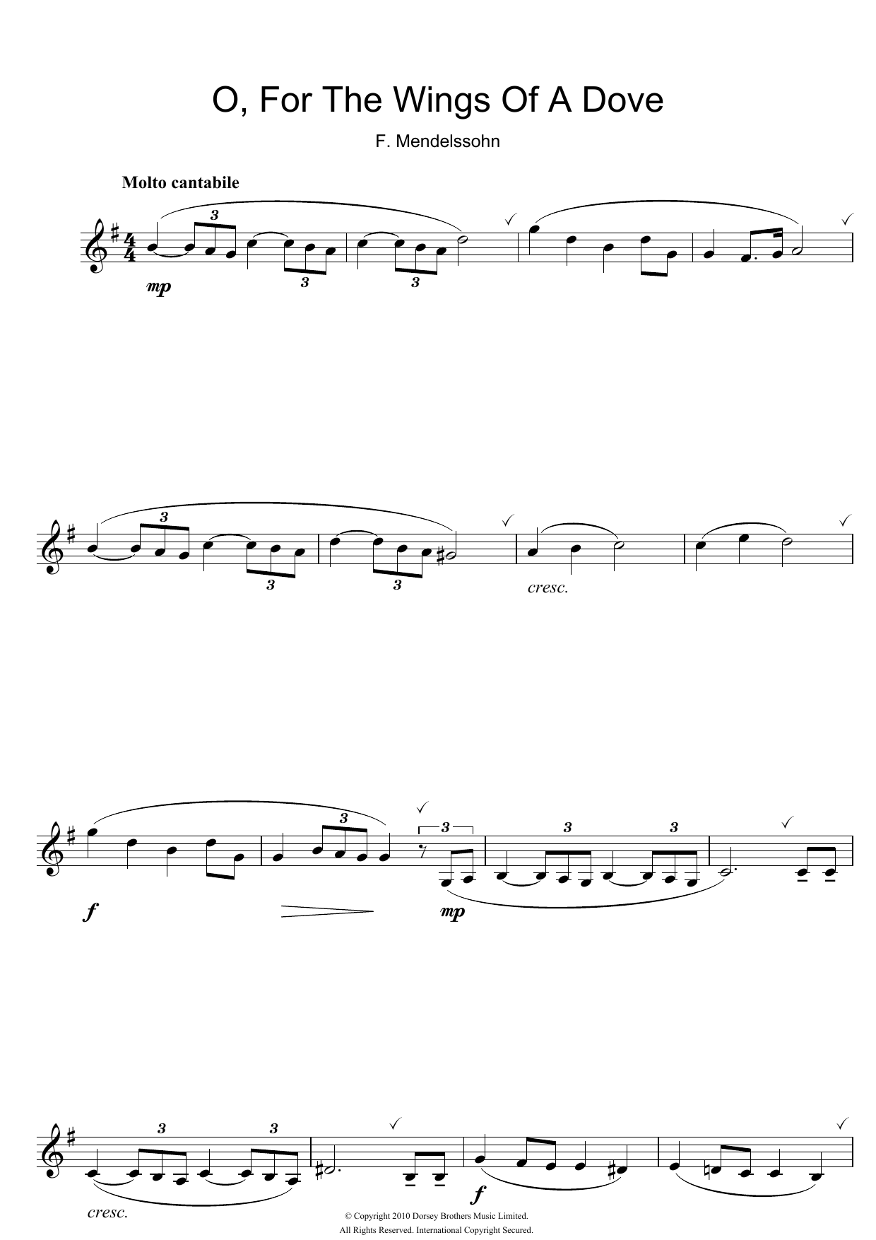 Product gallery: Page 1 of 1 O For The Wings Of A Dove, Felix Mendelssohn