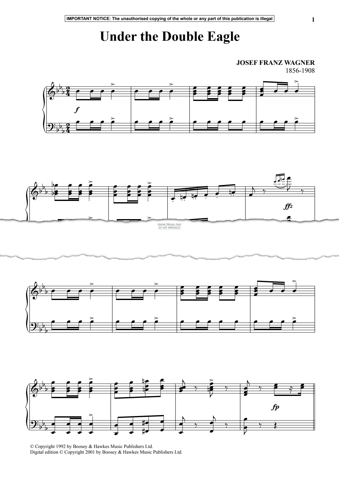 Produktgalerie: Seite 1 von 1 Under the Double Eagle, Josef Franz Wagner, Klavier