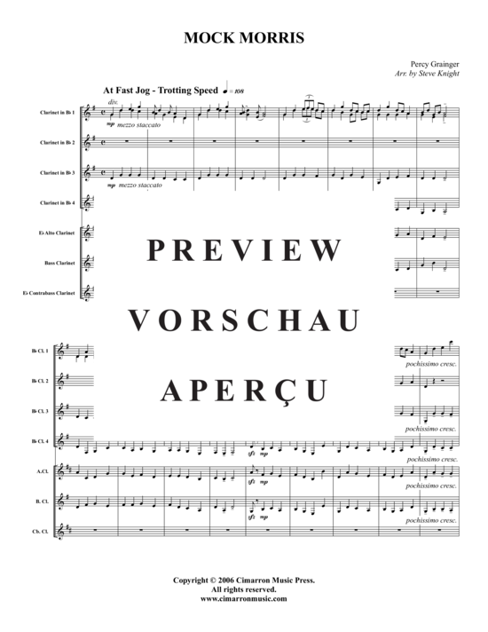 Product gallery: Page 2 of 21 Mock Morris , , (clarinet choir)