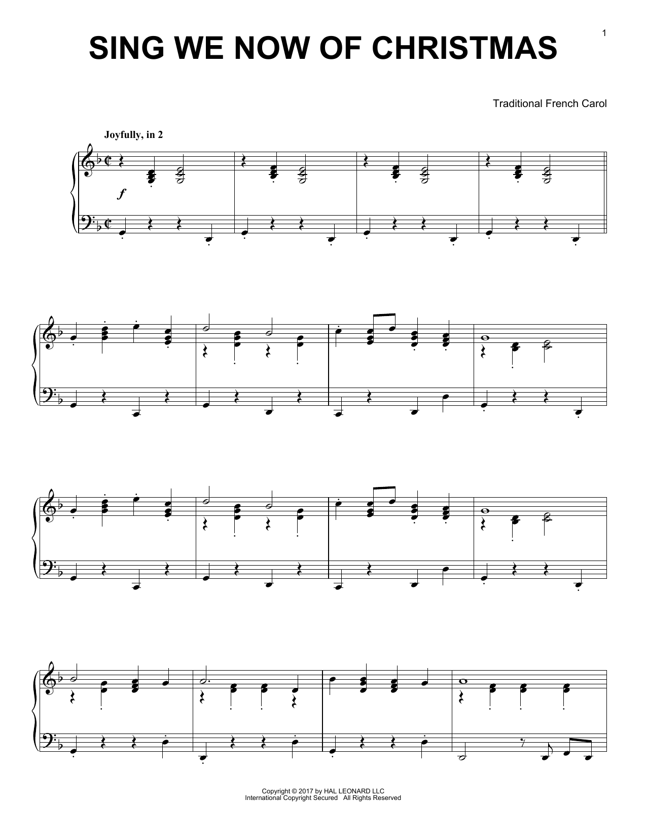 Product gallery: Page 1 of 1 Sing We Now Of Christmas, Traditional French Carol