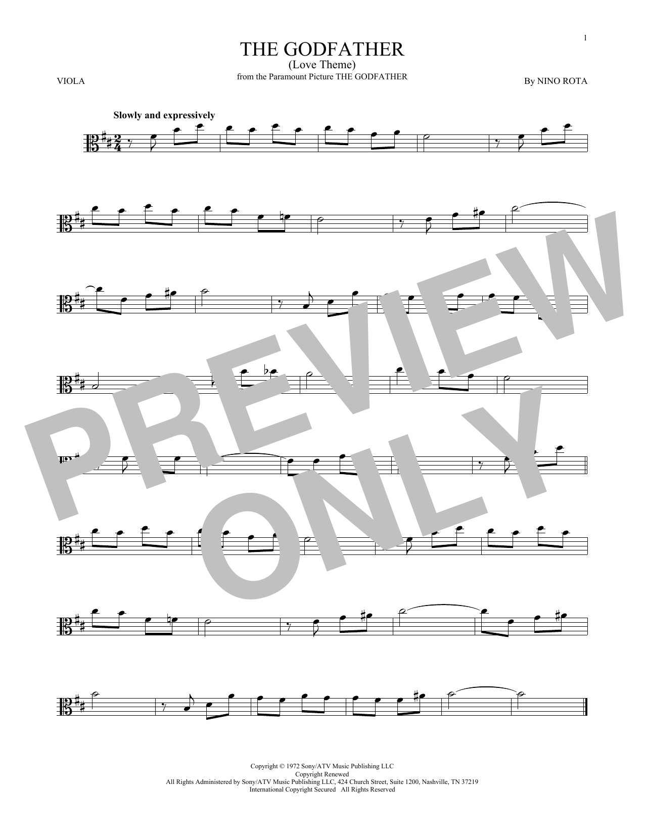 Product gallery: Page 1 of 1 The Godfather (Love Theme), Nino Rota