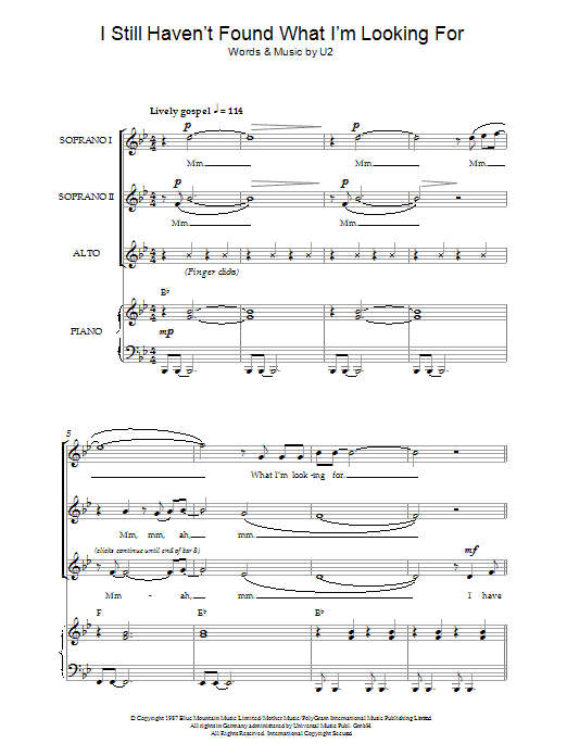 Produktgalerie: Seite 1 von 1 I Still Haven't Found What I'm Looking For (arr. Jeremy Birchall), U2, Chor